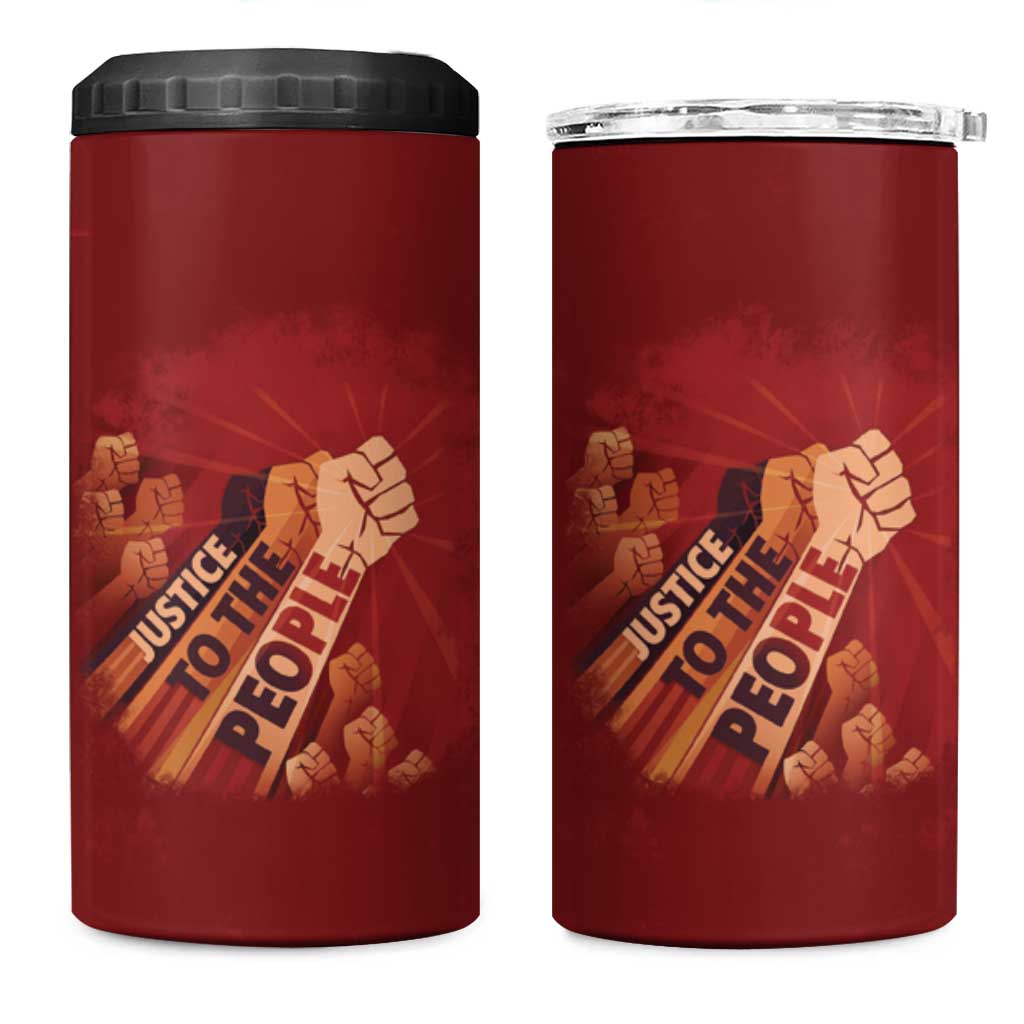Justice To The People 4 in 1 Can Cooler Tumbler African Raised Fist