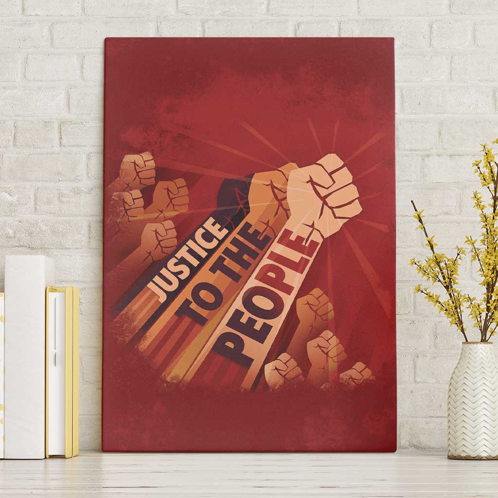 Justice To The People Canvas Wall Art African Raised Fist