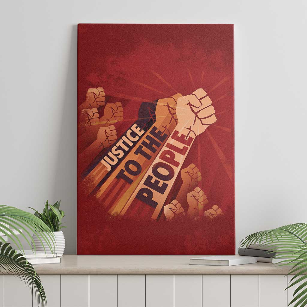 Justice To The People Canvas Wall Art African Raised Fist