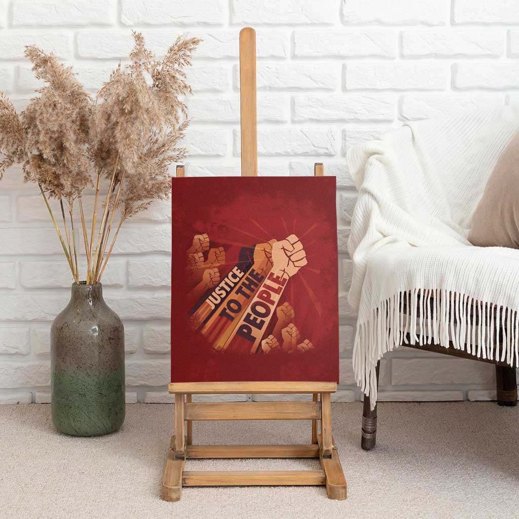 Justice To The People Canvas Wall Art African Raised Fist