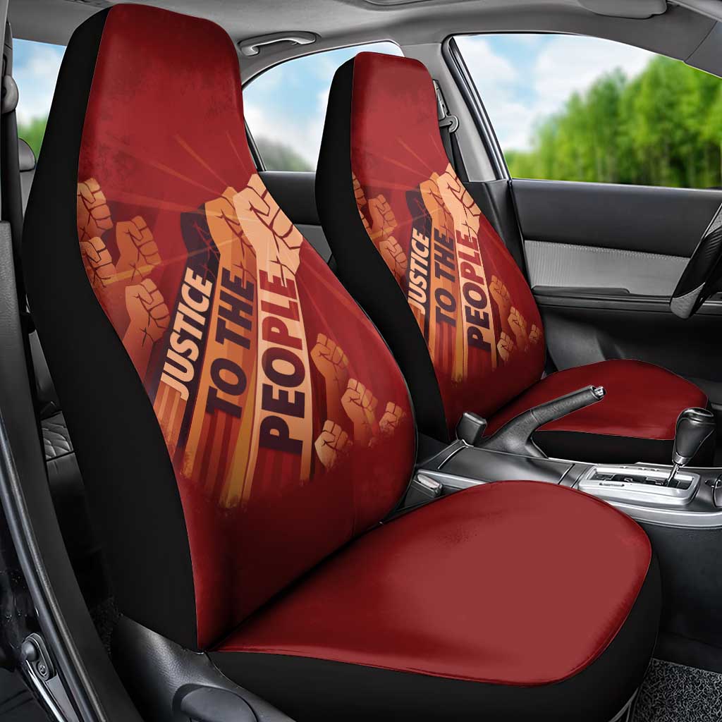Justice To The People Car Seat Cover African Raised Fist