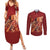 Justice To The People Couples Matching Summer Maxi Dress and Long Sleeve Button Shirt African Raised Fist