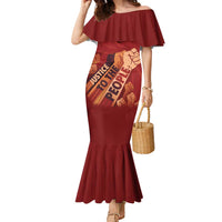 Justice To The People Family Matching Mermaid Dress and Hawaiian Shirt African Raised Fist