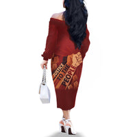 Justice To The People Family Matching Off The Shoulder Long Sleeve Dress and Hawaiian Shirt African Raised Fist