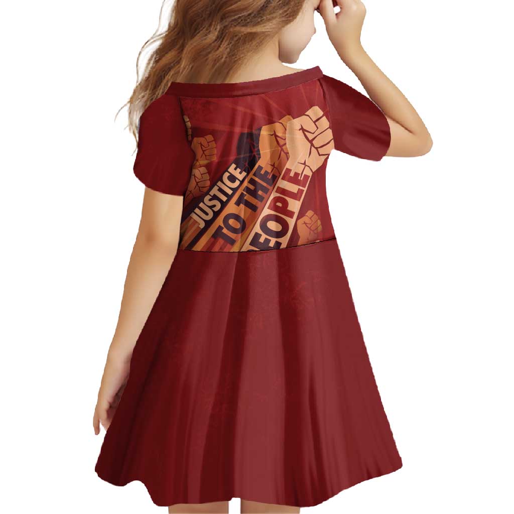 Justice To The People Family Matching Off Shoulder Maxi Dress and Hawaiian Shirt African Raised Fist