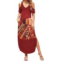 Justice To The People Family Matching Summer Maxi Dress and Hawaiian Shirt African Raised Fist