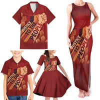 Justice To The People Family Matching Tank Maxi Dress and Hawaiian Shirt African Raised Fist