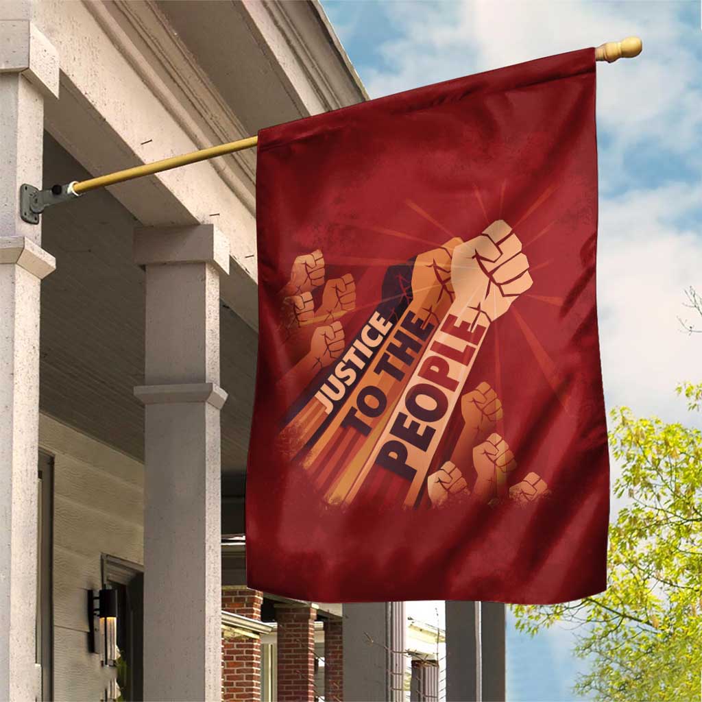 Justice To The People Garden Flag African Raised Fist