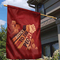 Justice To The People Garden Flag African Raised Fist