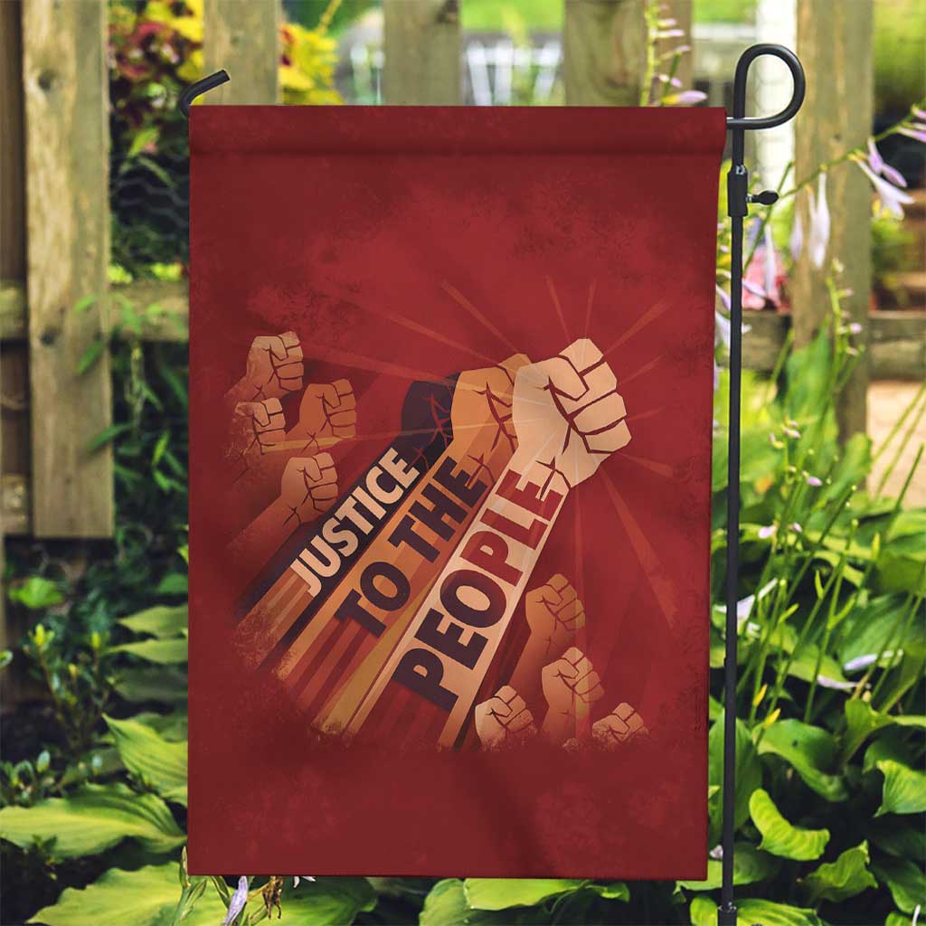Justice To The People Garden Flag African Raised Fist