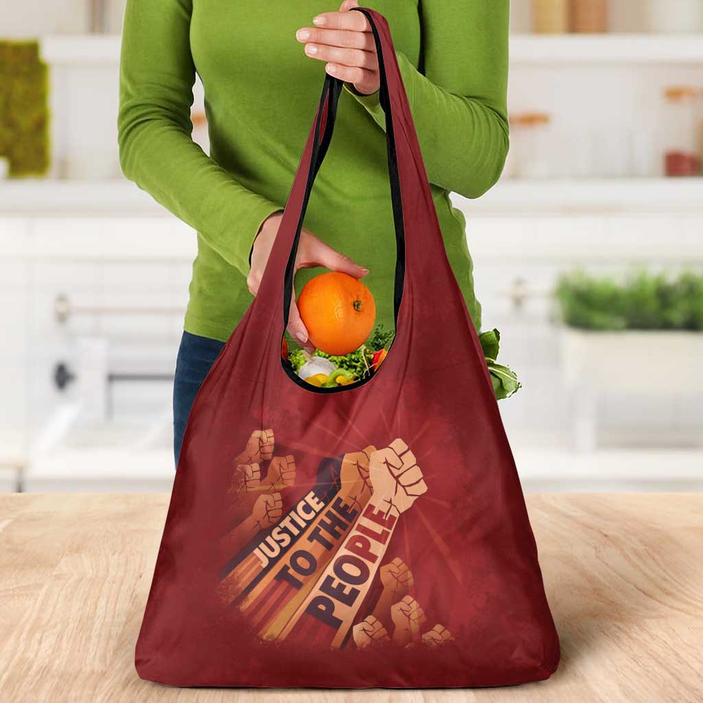 Justice To The People Grocery Bag African Raised Fist