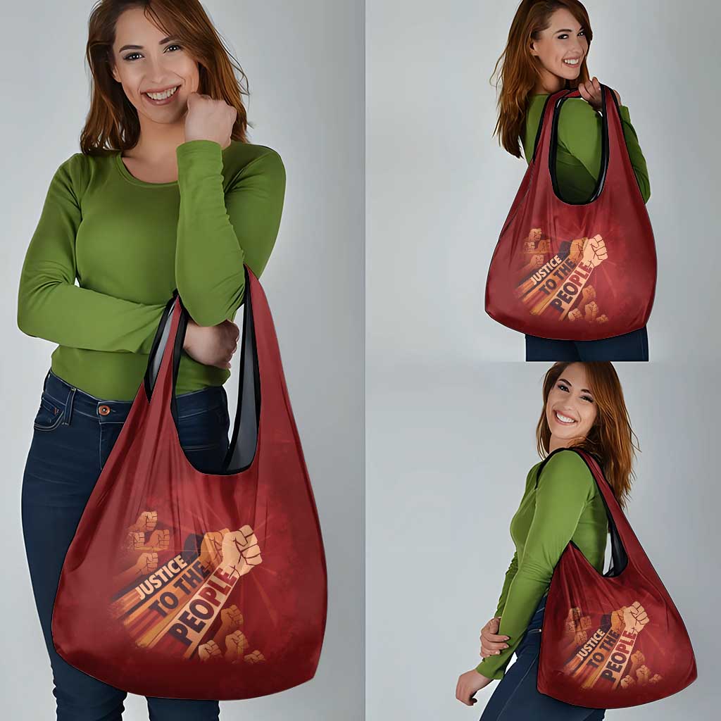 Justice To The People Grocery Bag African Raised Fist