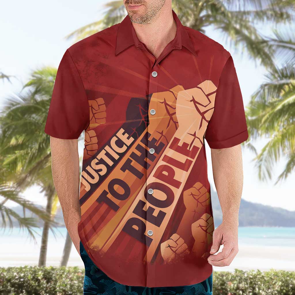 Justice To The People Hawaiian Shirt African Raised Fist