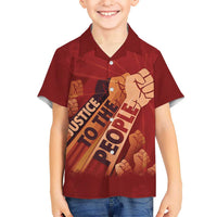 Justice To The People Kid Hawaiian Shirt African Raised Fist