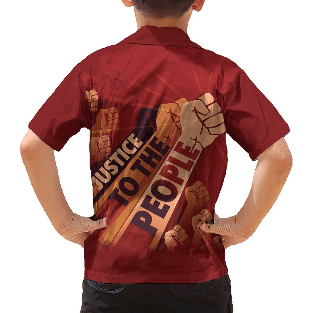 Justice To The People Kid Hawaiian Shirt African Raised Fist