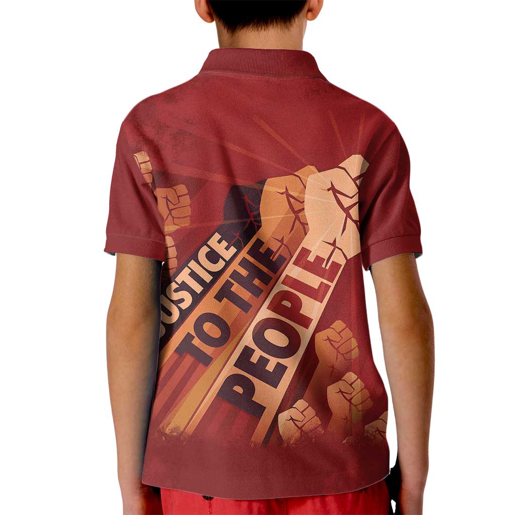 Justice To The People Kid Polo Shirt African Raised Fist