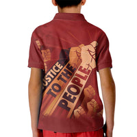 Justice To The People Kid Polo Shirt African Raised Fist
