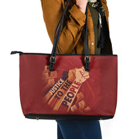 Justice To The People Leather Tote Bag African Raised Fist