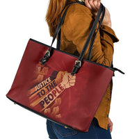 Justice To The People Leather Tote Bag African Raised Fist