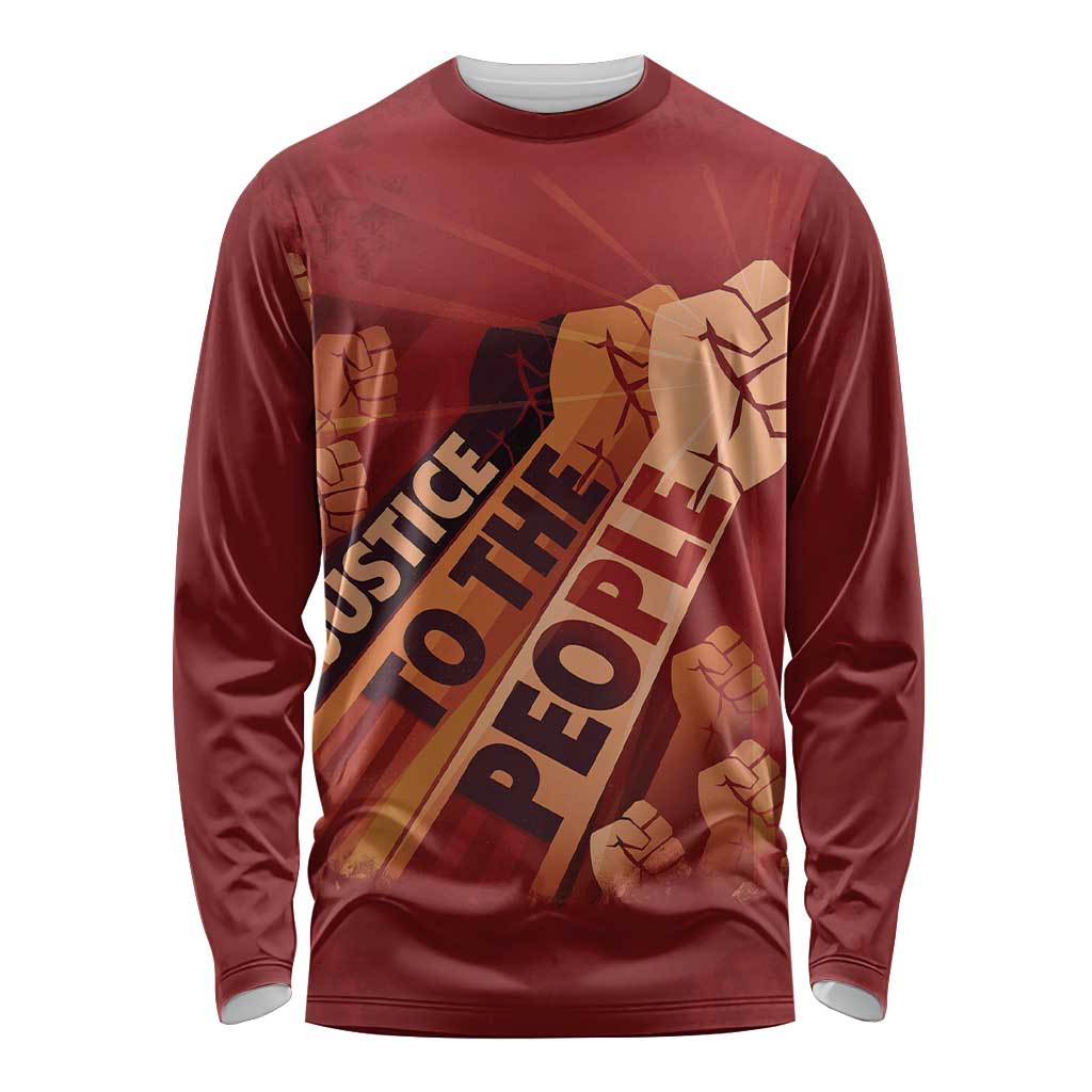 Justice To The People Long Sleeve Shirt African Raised Fist
