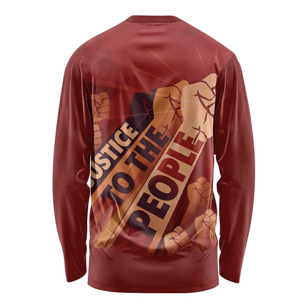 Justice To The People Long Sleeve Shirt African Raised Fist