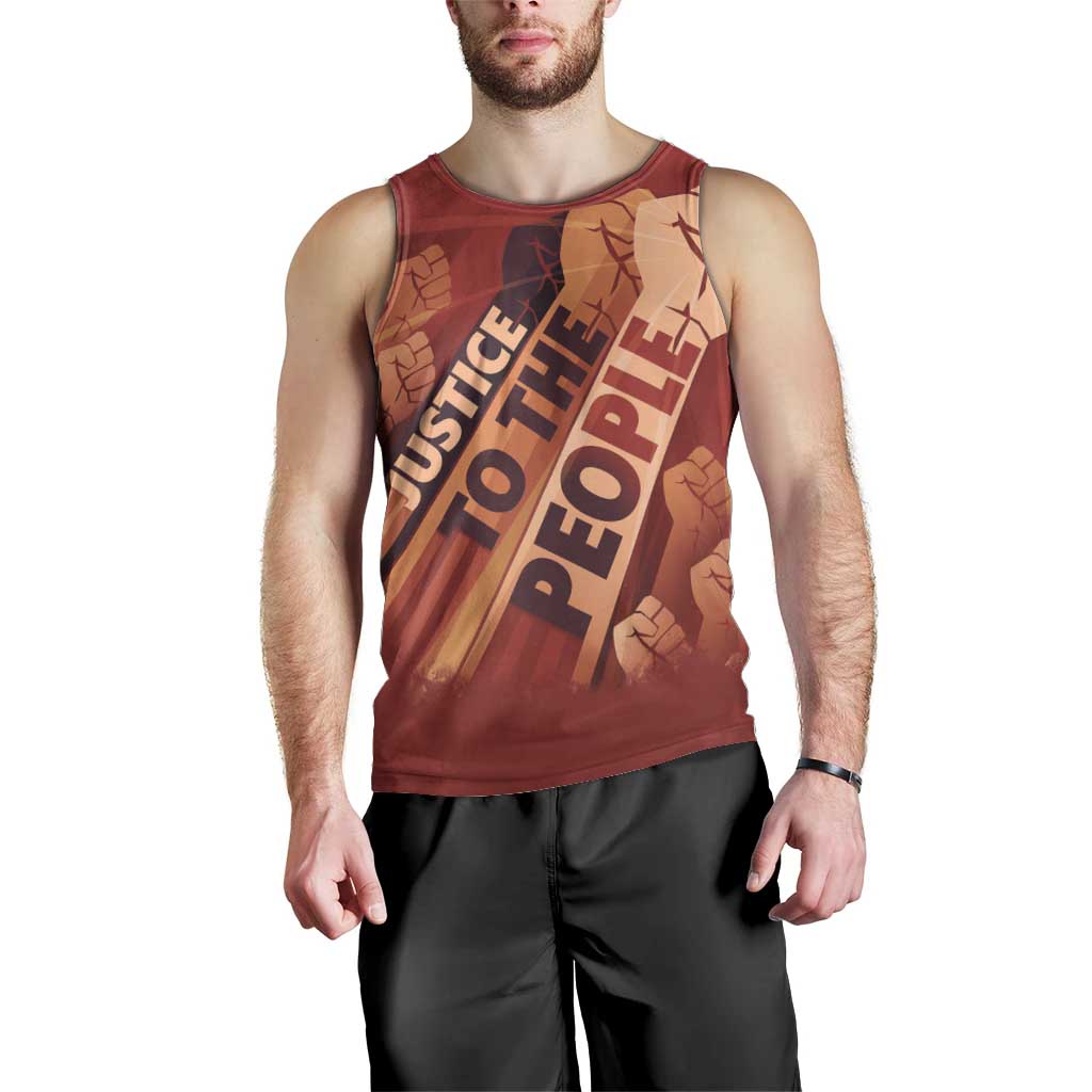 Justice To The People Men Tank Top African Raised Fist