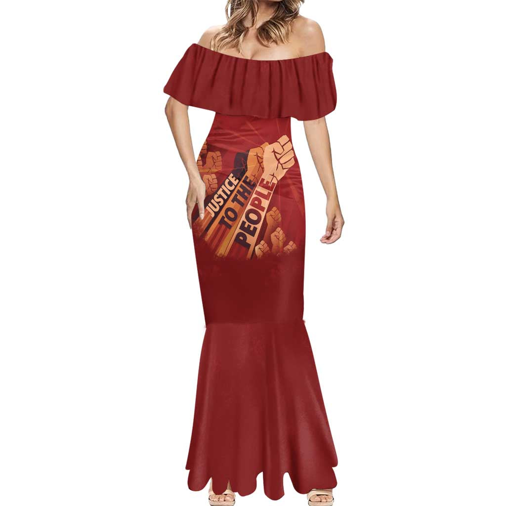 Justice To The People Mermaid Dress African Raised Fist