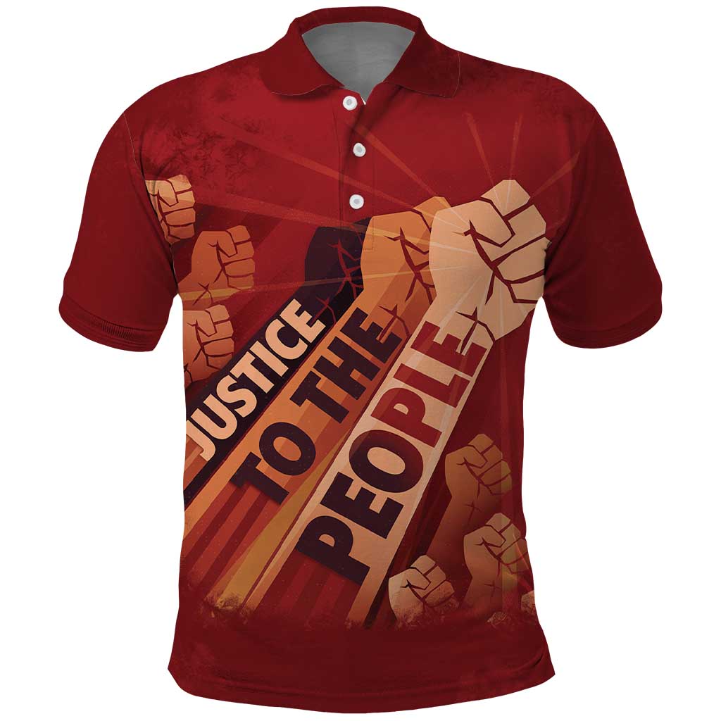 Justice To The People Polo Shirt African Raised Fist