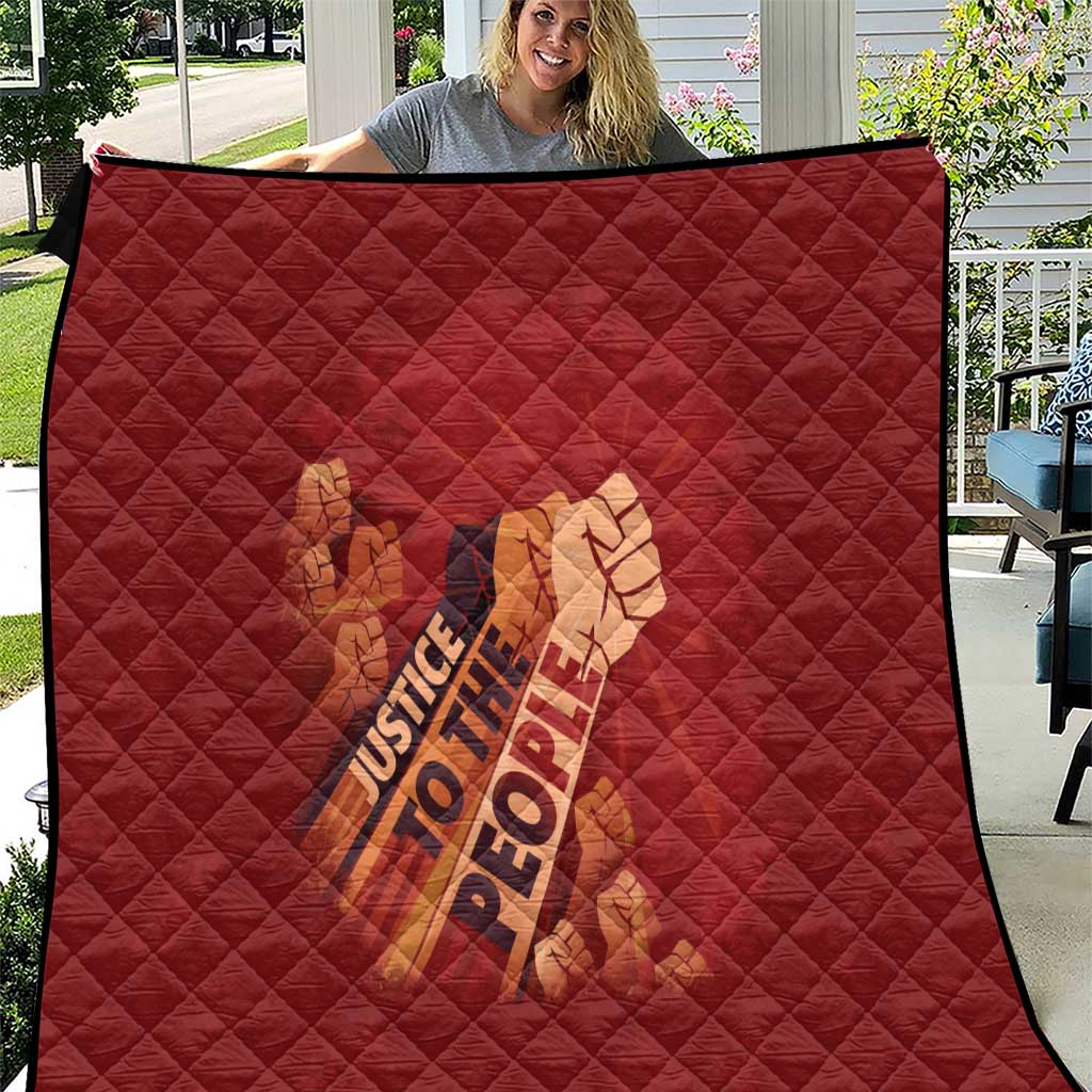 Justice To The People Quilt African Raised Fist