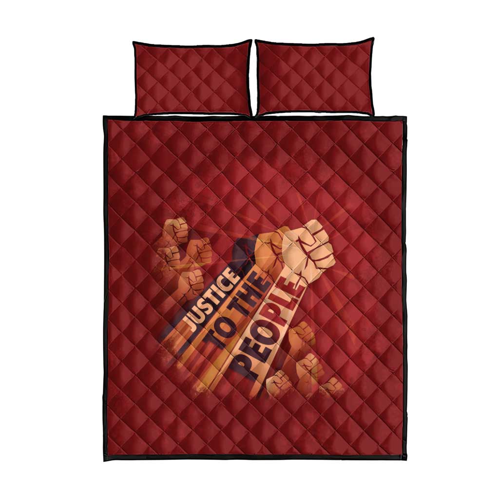 Justice To The People Quilt Bed Set African Raised Fist