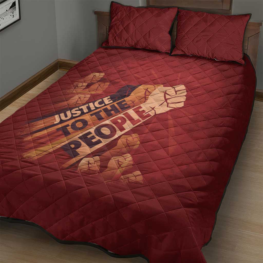 Justice To The People Quilt Bed Set African Raised Fist