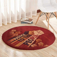 Justice To The People Round Carpet African Raised Fist
