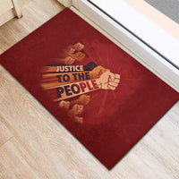 Justice To The People Rubber Doormat African Raised Fist