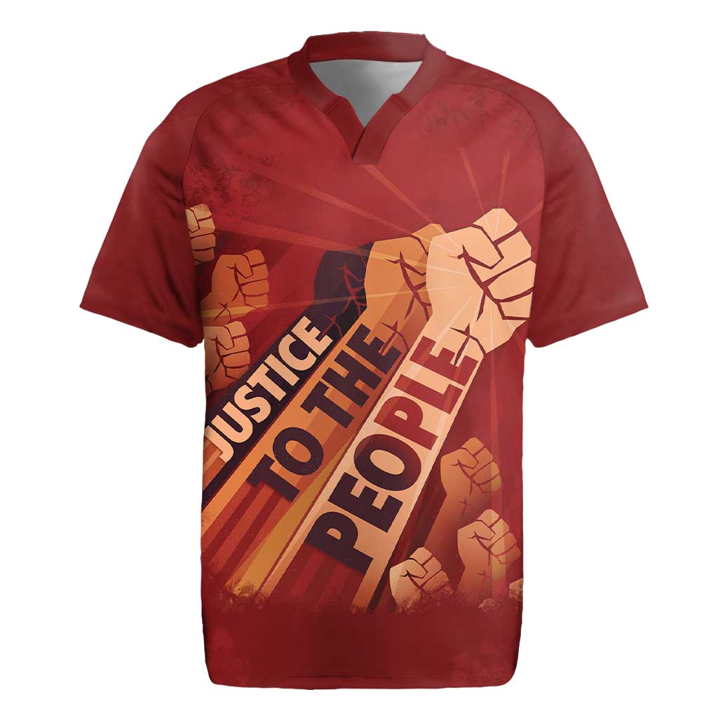 Justice To The People Rugby Jersey African Raised Fist