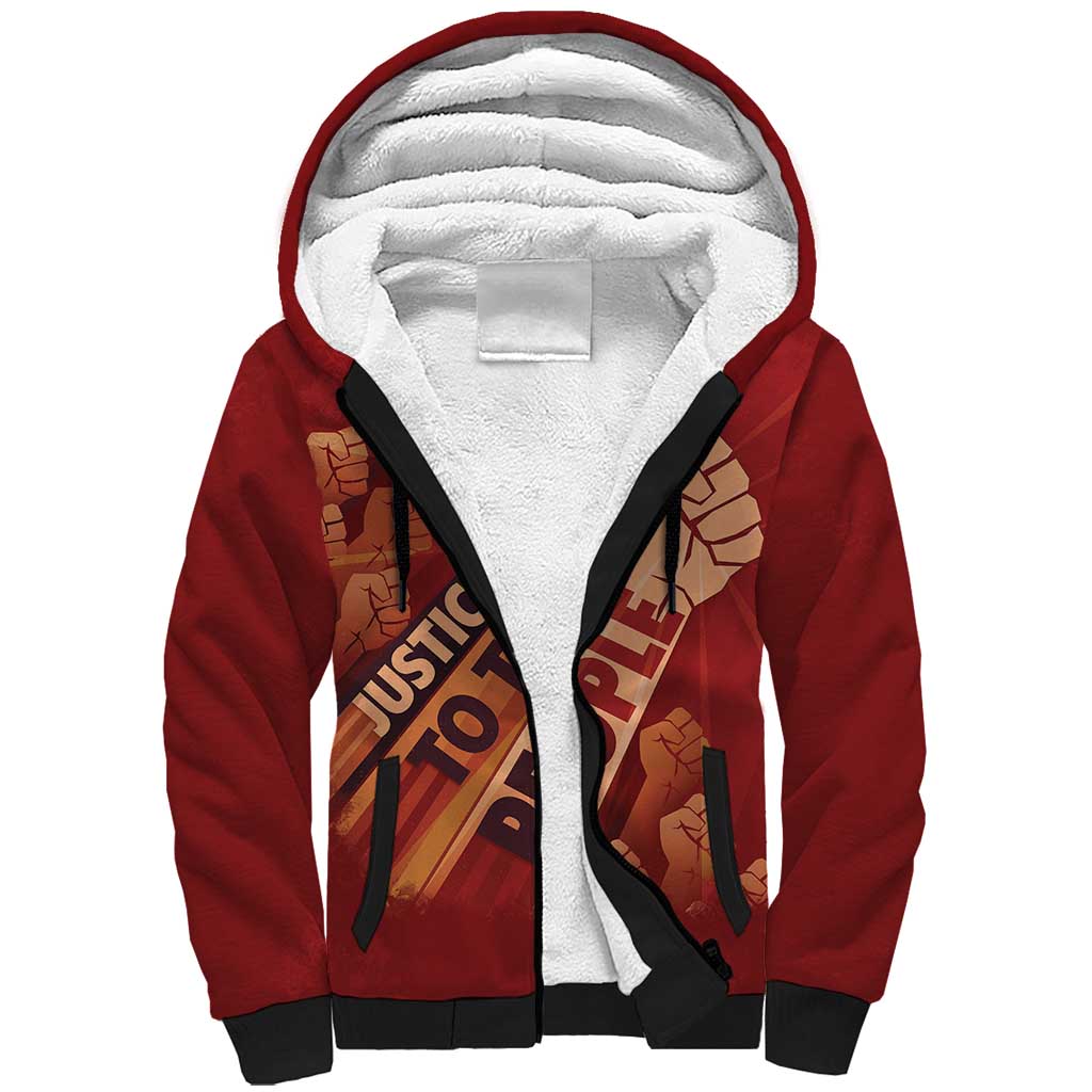 Justice To The People Sherpa Hoodie African Raised Fist
