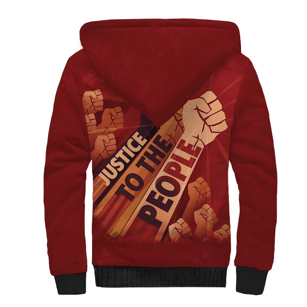 Justice To The People Sherpa Hoodie African Raised Fist