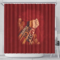 Justice To The People Shower Curtain African Raised Fist