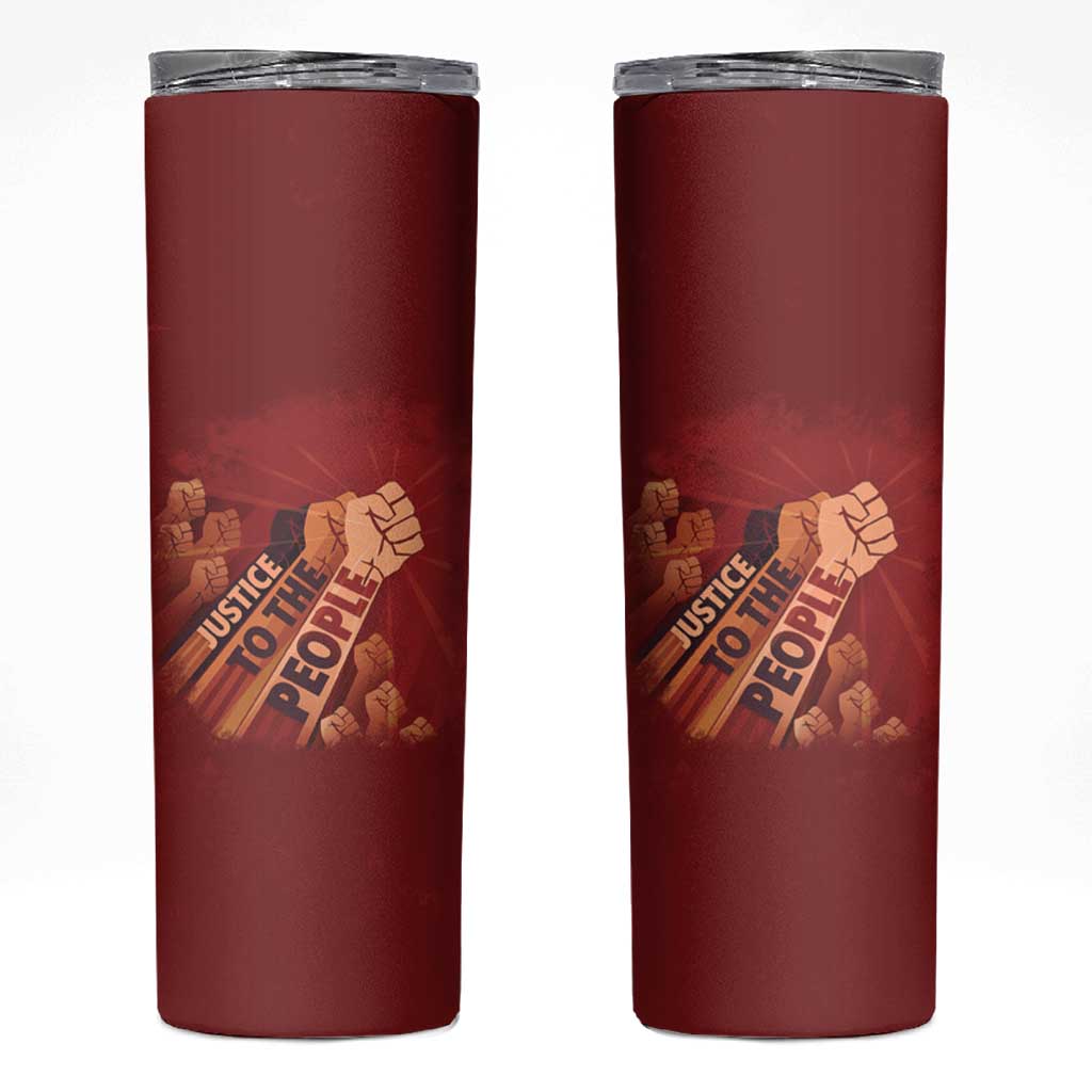 Justice To The People Skinny Tumbler African Raised Fist