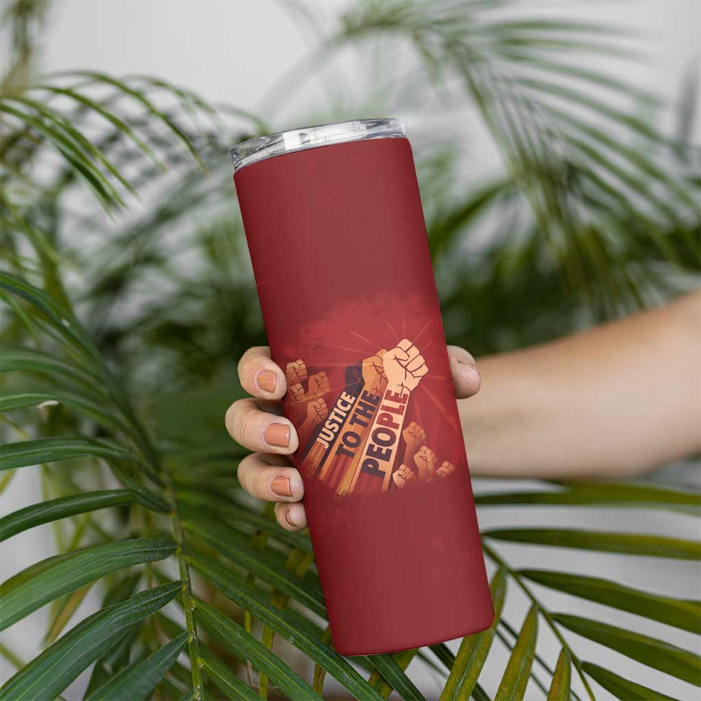 Justice To The People Skinny Tumbler African Raised Fist