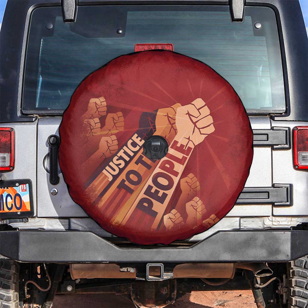 Justice To The People Spare Tire Cover African Raised Fist