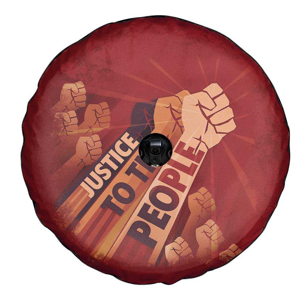 Justice To The People Spare Tire Cover African Raised Fist