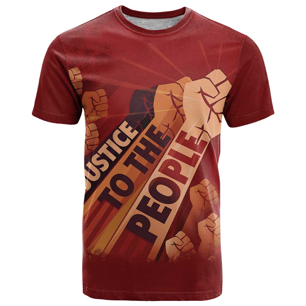 Justice To The People T Shirt African Raised Fist
