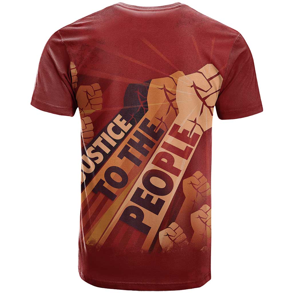 Justice To The People T Shirt African Raised Fist