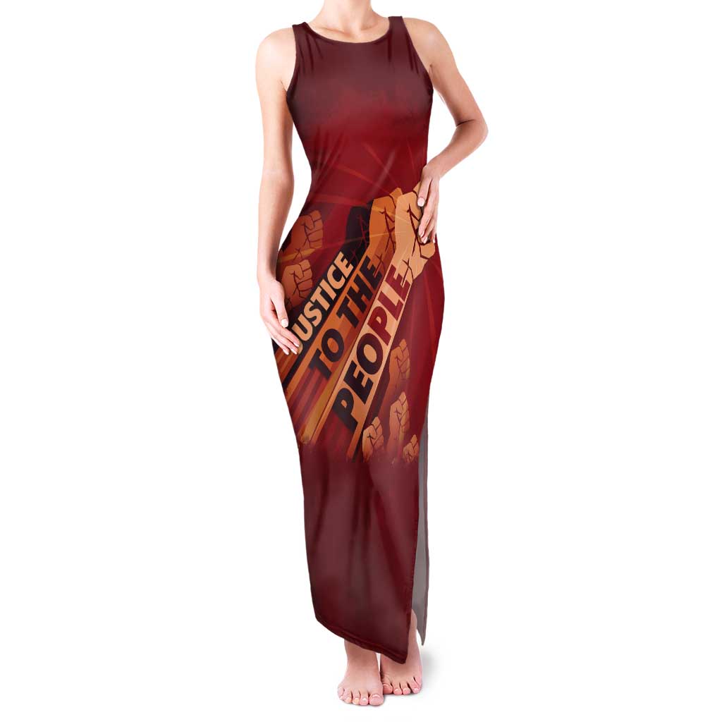 Justice To The People Tank Maxi Dress African Raised Fist