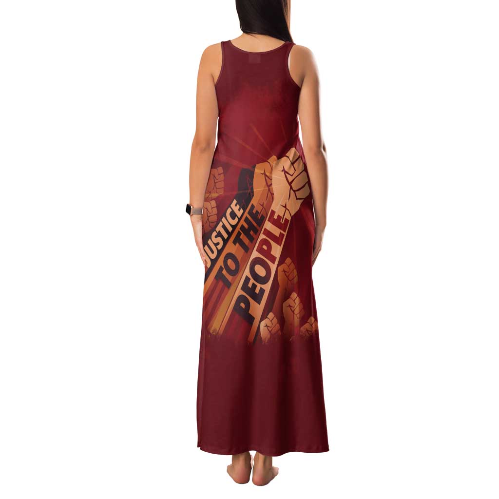 Justice To The People Tank Maxi Dress African Raised Fist