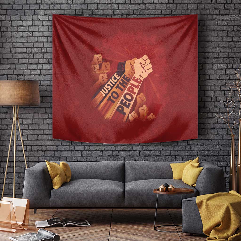 Justice To The People Tapestry African Raised Fist