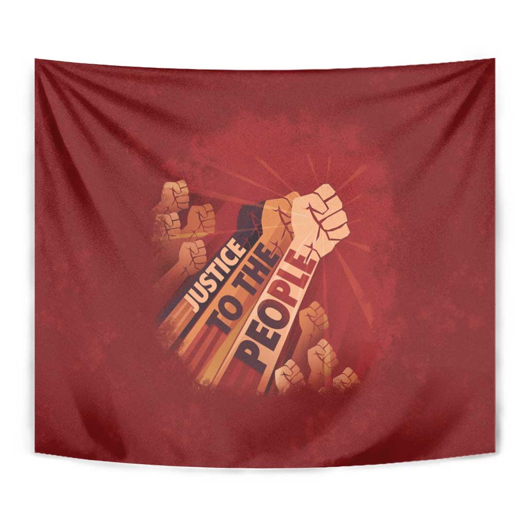 Justice To The People Tapestry African Raised Fist