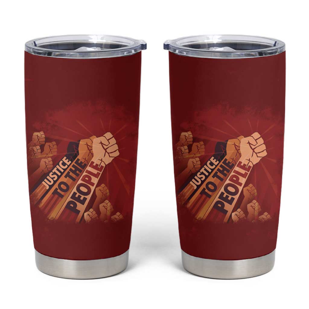 Justice To The People Tumbler Cup African Raised Fist