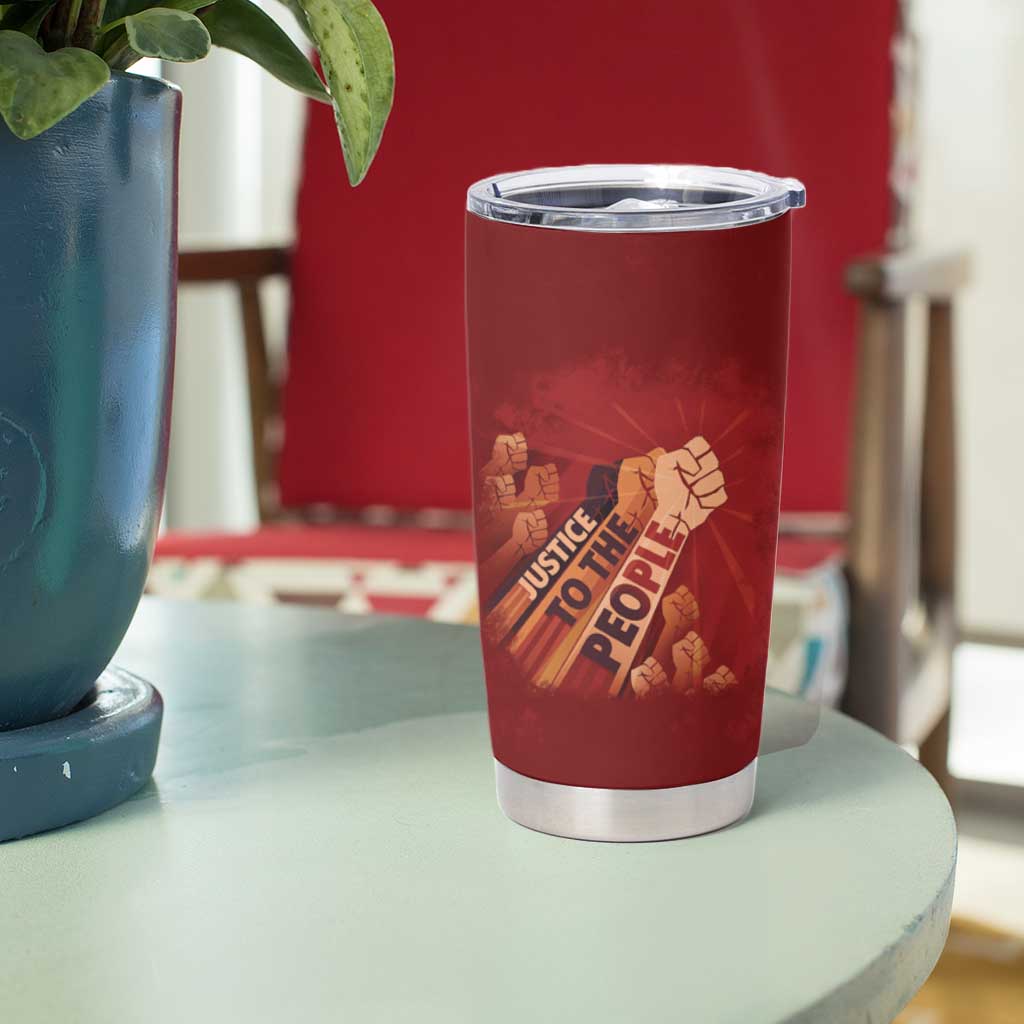 Justice To The People Tumbler Cup African Raised Fist