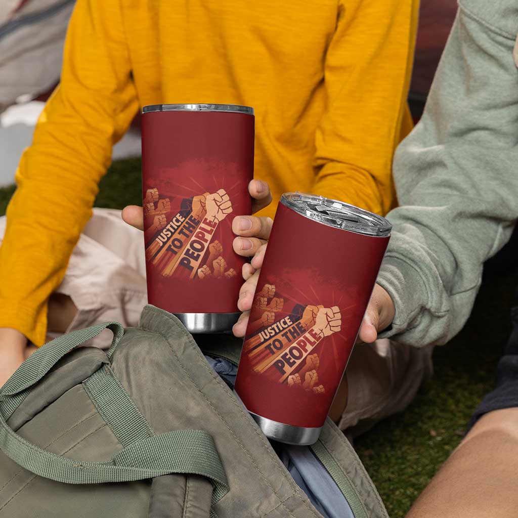 Justice To The People Tumbler Cup African Raised Fist